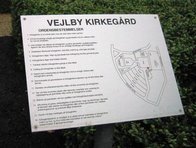 Oversigtskort over ordensbestemmelser for Vejlby kirkegård. 